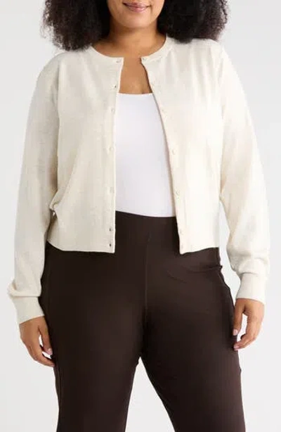 Nordstrom Rack Crewneck Button Front Cardigan In Brown
