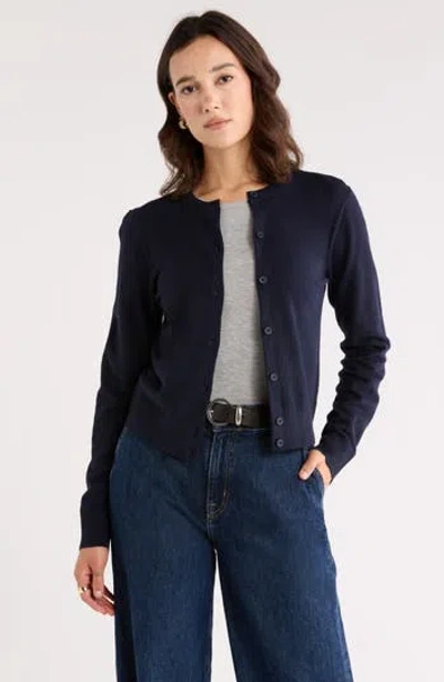 Nordstrom Rack Crewneck Cardigan In Gold