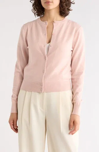 Nordstrom Rack Crewneck Cardigan In Pink