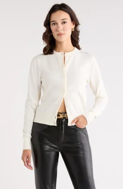Nordstrom Rack Crewneck Crop Cardigan In White