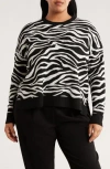 Nordstrom Rack Crewneck Jacquard Sweater In Black