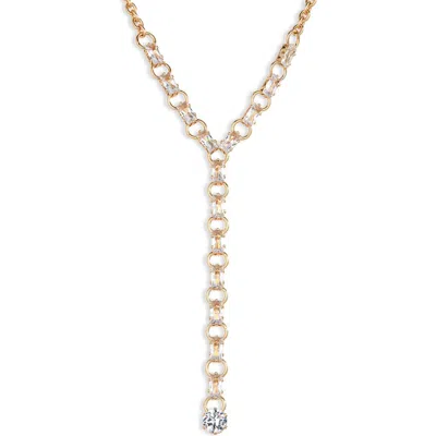 Nordstrom Rack Crystal Accent Lariat Necklace In Gold
