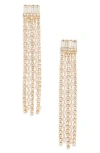 Nordstrom Rack Crystal & Faux Pearl Fringe Drop Earrings In Multi