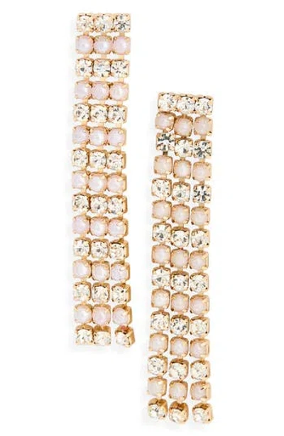 Nordstrom Rack Crystal & Faux Pearl Fringe Drop Earrings In Multi