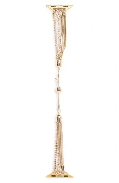 Nordstrom Rack Crystal Chain Apple Watch® Watchband In Gold