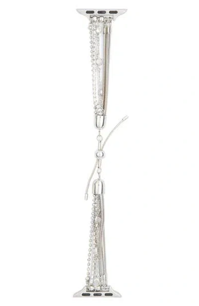 Nordstrom Rack Crystal Chain Apple Watch® Watchband In Silver