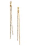 Nordstrom Rack Crystal Chain Drop Earrings In Clear- Gold