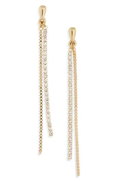 Nordstrom Rack Crystal Chain Drop Earrings In Gold