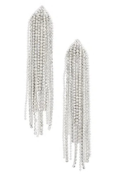 Nordstrom Rack Crystal Chain Fringe Drop Earrings In Silver