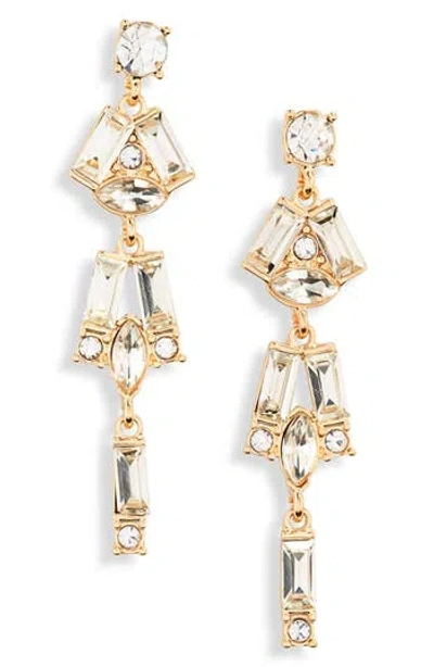 Nordstrom Rack Crystal Cluster Drop Earrings In Gold
