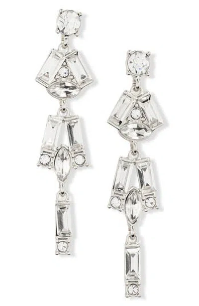 Nordstrom Rack Crystal Cluster Drop Earrings In Metallic