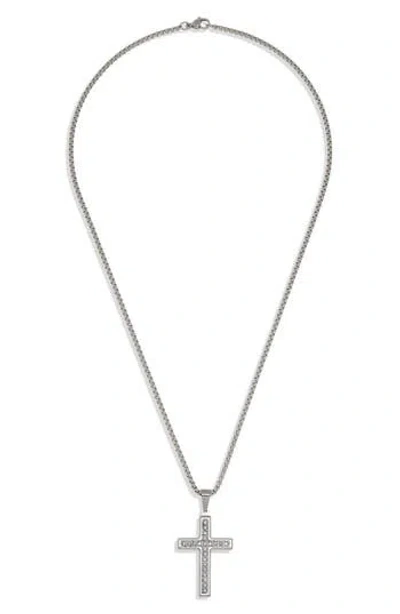 Nordstrom Rack Crystal Cross Pendant Necklace In Neutral