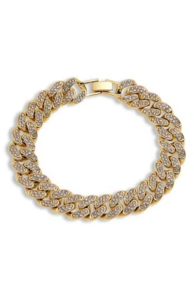 Nordstrom Rack Crystal Curb Chain Bracelet In Gold