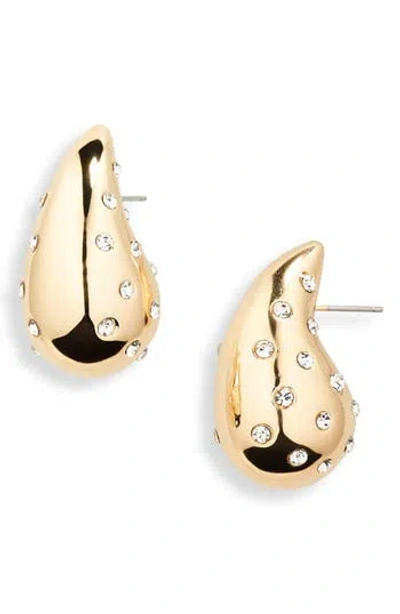 Nordstrom Rack Crystal Embellished Teardrop Earrings In Gold