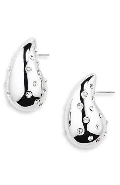 Nordstrom Rack Crystal Embellished Teardrop Earrings In Metallic