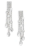 Nordstrom Rack Crystal Pavè Faux Pearl Dangle Drop Earrings In Multi