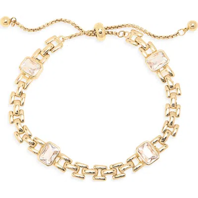 Nordstrom Rack Crystal Slider Chain Bracelet In Gold