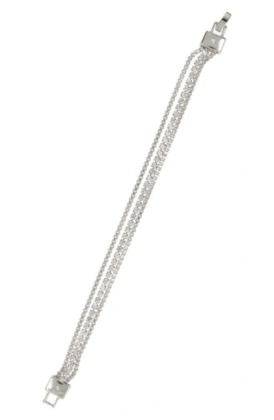 Nordstrom Rack Crystal Triple Chain Bracelet In Clear- Rhodium