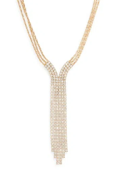Nordstrom Rack Crystal Y-necklace In Gold