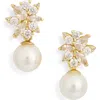 Nordstrom Rack Cubic Zirconia & Faux Pearl Drop Earrings
