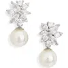 Nordstrom Rack Cubic Zirconia & Faux Pearl Drop Earrings In Multi