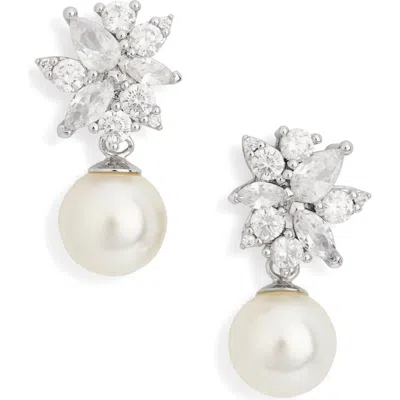 Nordstrom Rack Cubic Zirconia & Faux Pearl Drop Earrings In Multi