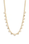Nordstrom Rack Cubic Zirconia & Faux Pearl Necklace In Gold