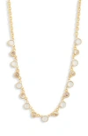 Nordstrom Rack Cubic Zirconia & Faux Pearl Necklace In Gold
