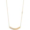 Nordstrom Rack Cubic Zirconia & Mother-of-pearl Bar Necklace In Gold