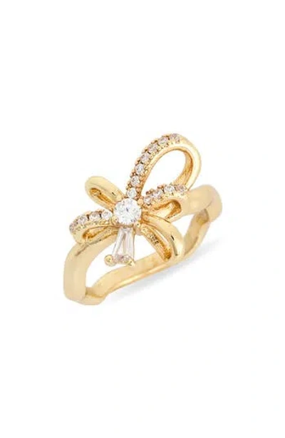 Nordstrom Rack Cubic Zirconia Bow Ring In Pattern