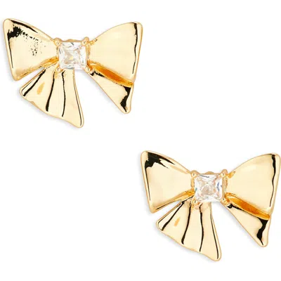 Nordstrom Rack Cubic Zirconia Bow Stud Earrings In Gold