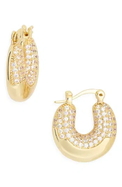 Nordstrom Rack Cubic Zirconia Bubble Hoop Earrings In Gold