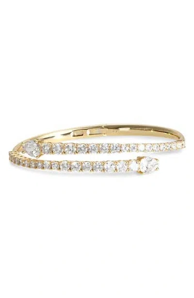 Nordstrom Rack Cubic Zirconia Bypass Bracelet In Gold