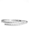 Nordstrom Rack Cubic Zirconia Bypass Bracelet In Silver
