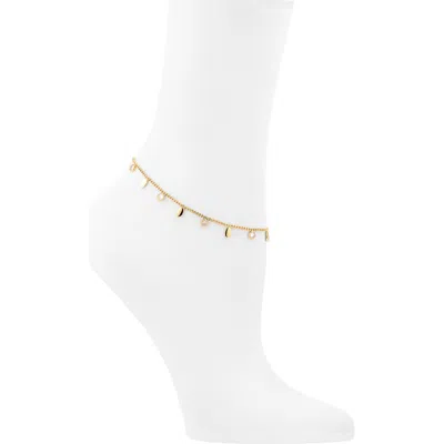 Nordstrom Rack Cubic Zirconia Chain Anklet In Clear- Gold