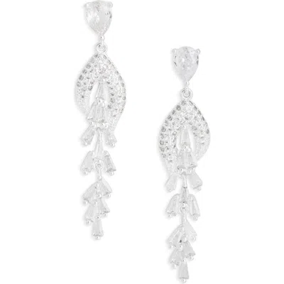 Nordstrom Rack Cubic Zirconia Chandelier Drop Earrings In Silver
