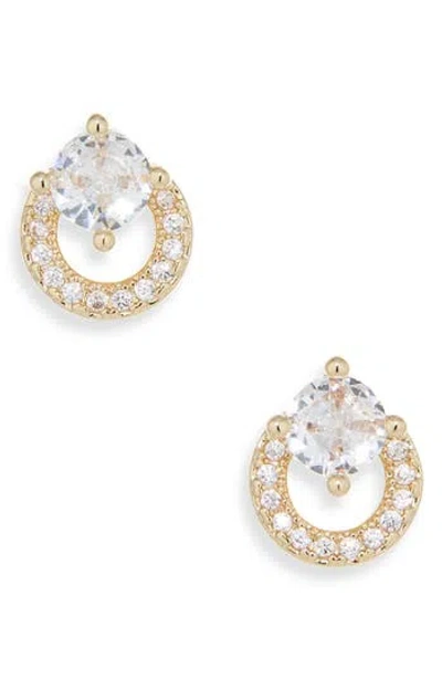 Nordstrom Rack Cubic Zirconia Circle Stud Earrings In Gold