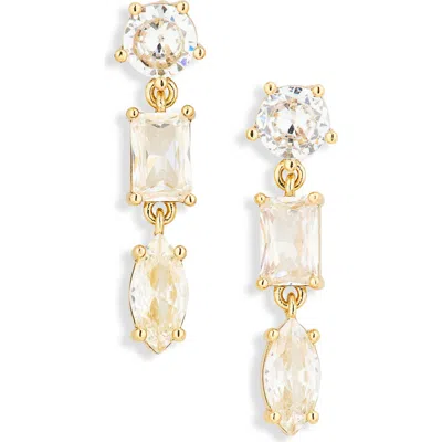 Nordstrom Rack Cubic Zirconia Drop Earrings In Clear- Gold
