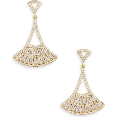 Nordstrom Rack Cubic Zirconia Fan Drop Earrings In Gold