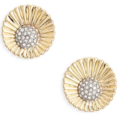 Nordstrom Rack Cubic Zirconia Fluted Stud Earrings In Gold