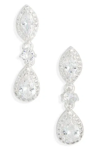 Nordstrom Rack Cubic Zirconia Halo Drop Earrings In Pink