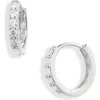 Nordstrom Rack Cubic Zirconia Huggie Hoop Earrings In Clear- Silver