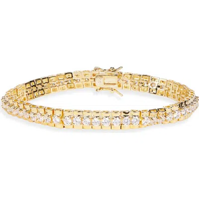 Nordstrom Rack Cubic Zirconia Inset Tennis Bracelet In Gold
