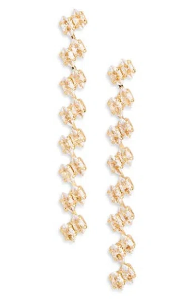 Nordstrom Rack Cubic Zirconia Linear Drop Earrings In Gold