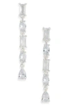 Nordstrom Rack Cubic Zirconia Linear Earrings In Metallic