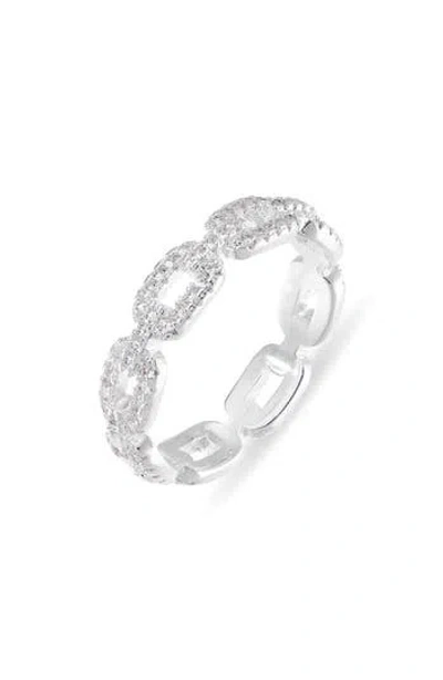 Nordstrom Rack Cubic Zirconia Link Band Ring In Metallic
