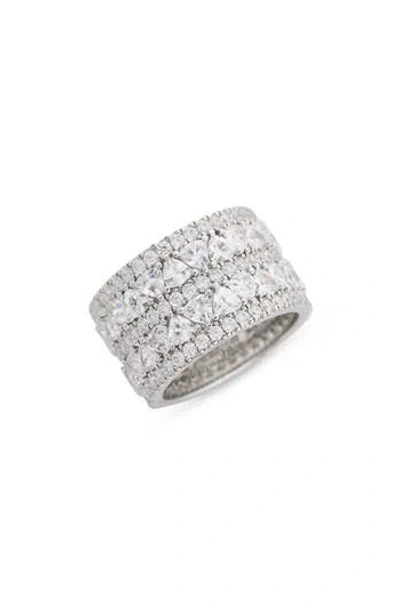 Nordstrom Rack Cubic Zirconia Marquise Wide Ring In Silver