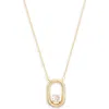 Nordstrom Rack Cubic Zirconia Oval Ring Pendant Necklace In Gold