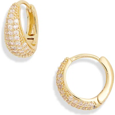 Nordstrom Rack Cubic Zirconia Pavé Huggie Hoop Earrings In Clear- Gold
