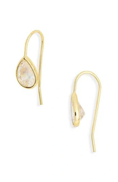 Nordstrom Rack Cubic Zirconia Pear-shaped Drop Earrings In Gold